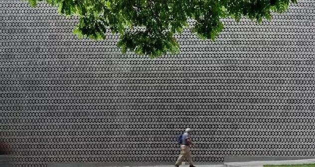 Perforated panels make the landscape beautiful