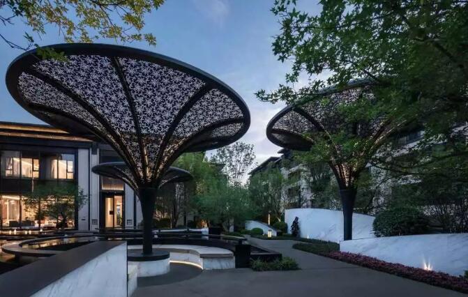 Perforated panels make the landscape beautiful