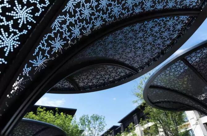 Perforated panels make the landscape beautiful