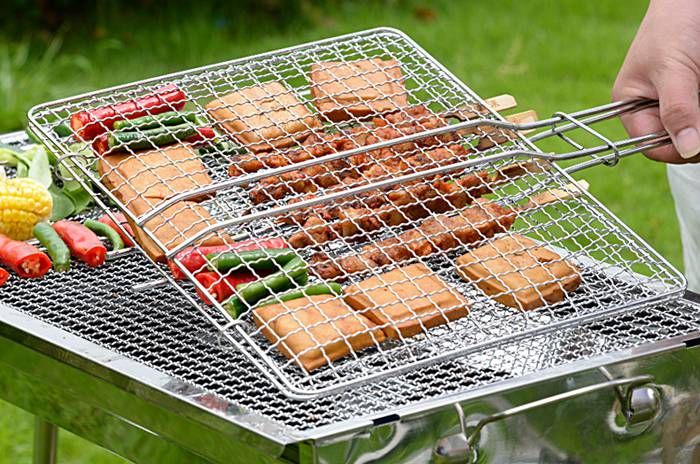 BBQ Barbeque Mesh Grill Net with Handle